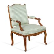 French Regence Beechwood Fauteuil Armchair