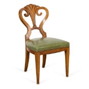 20th c. Biedermeier Carved Mahogany Side Chair