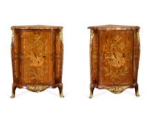 Pr Pierre Roussel Louis XV Marquetry Encoignures