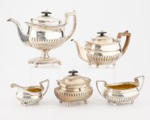 5 Pc English Georgian Sterling Tea Set 83.74 ozt