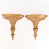 Pr French Empire Style Gilt Wood Wall Brackets