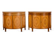 Pr George III Style Demilune Console Tables