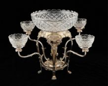Silverplate & Cut Glass Epergne - 4,552.5 g