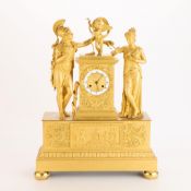 Bouchet Freres Empire Gilt Bronze Mantle Clock