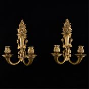 Pr Louis XV Ormolu Foliate Wall Sconces