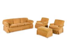 4 Pc Contemporary Twill Upholstered Salon Suite