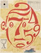 Donald Baechler "Arithmetic Head" Silkscreen 1993
