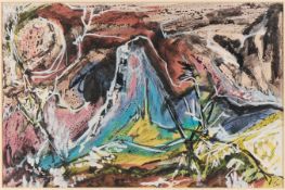 Rick Bartow Mixed Media Abstract Painting