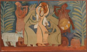 Bela Kadar Expressionist Folklore Gouache Painting