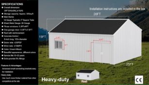 28'x25' Metal Workshop Cream and Black