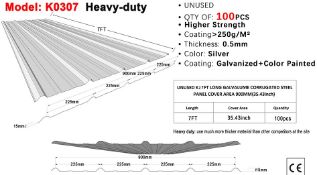100pc 7' Galvalume Steel roofing/siding