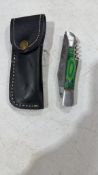 Pocket knife w/corkscrew & sheath