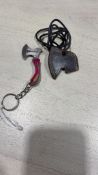 Keychain hatchet w/necklace sheath