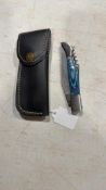Pocket knife w/corkscrew & sheath