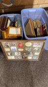 2 totes of misc picture frames