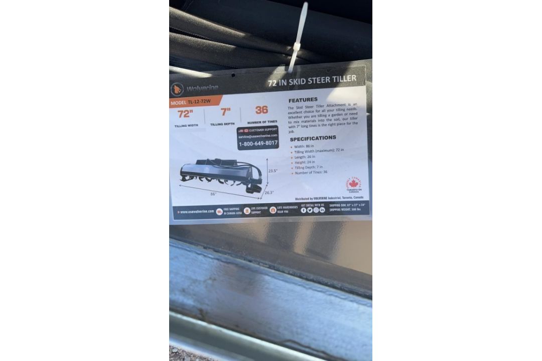 72" Tiller For Skid Steer - Image 2 of 2