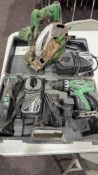 Hitachi 18v circular saw, charger, 18v drill &
