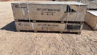 Unused 45’ x 25’ metal garage-2 boxes