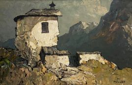 Oskar Mulley, Bergkapelle in der sommerlichen Alpenwelt Österreichs