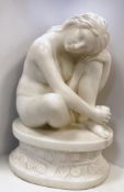 Marmor-Skulptur Friedrich Cauer, Mädchen mit Apfel