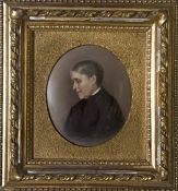 Porzellan-Bildplatte KPM: Bildnis der Bambergerin Eva Sippel (um 1890)