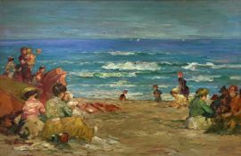 Jacques Deveau, Picknick und Spiel am sommerlichen Strand