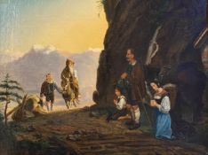 M. Jacob, Familien-Gebet am Gebirgsweg (Der Eremit)