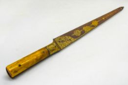 Early 19th C. Islamic Gold koftgari work Persian/Mughal Pesh-kabz Kard (Zirah Bouk) Indian Dagger