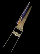 Indian Mughal style push dagger with velvet scabbard