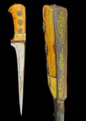 Fine 19th Century Indian/Mughal Islamic (Pesh-kabz) Dagger, Damascus blade