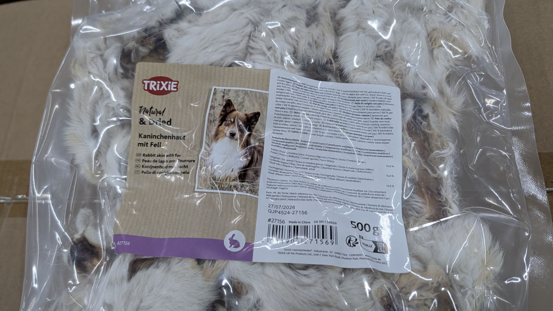 32 Bags of Trixie Natural Dried Rabbit ears with hair. Each bags weighs 500grm. - Image 5 of 5