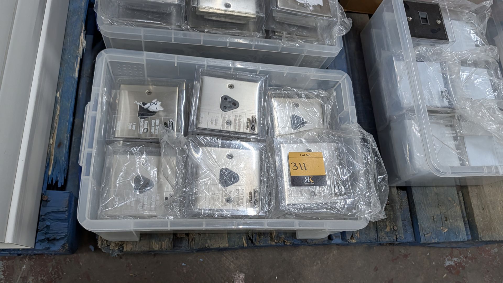 Contents of a Pallet of assorted sockets & switches including, round-pin socket outlets, telephone s - Image 3 of 12