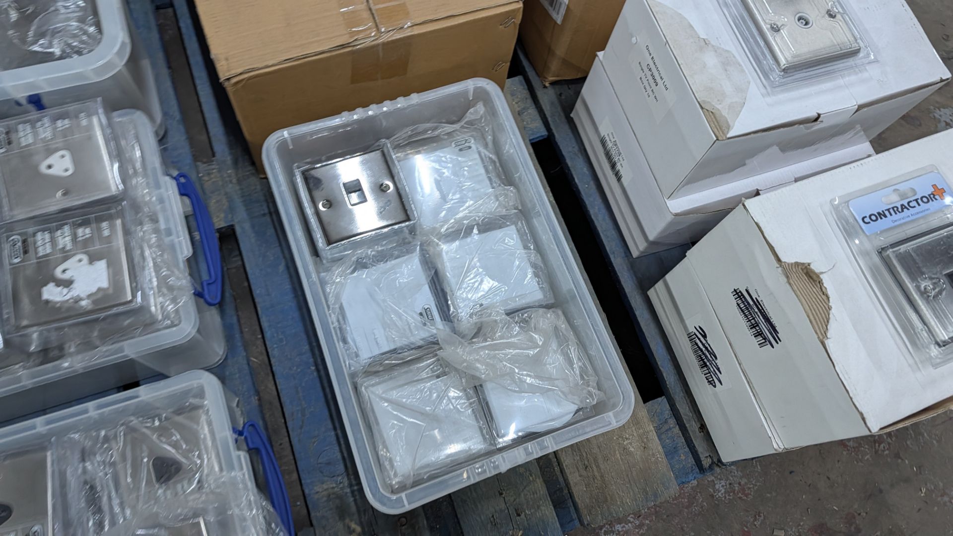 Contents of a Pallet of assorted sockets & switches including, round-pin socket outlets, telephone s - Image 8 of 12