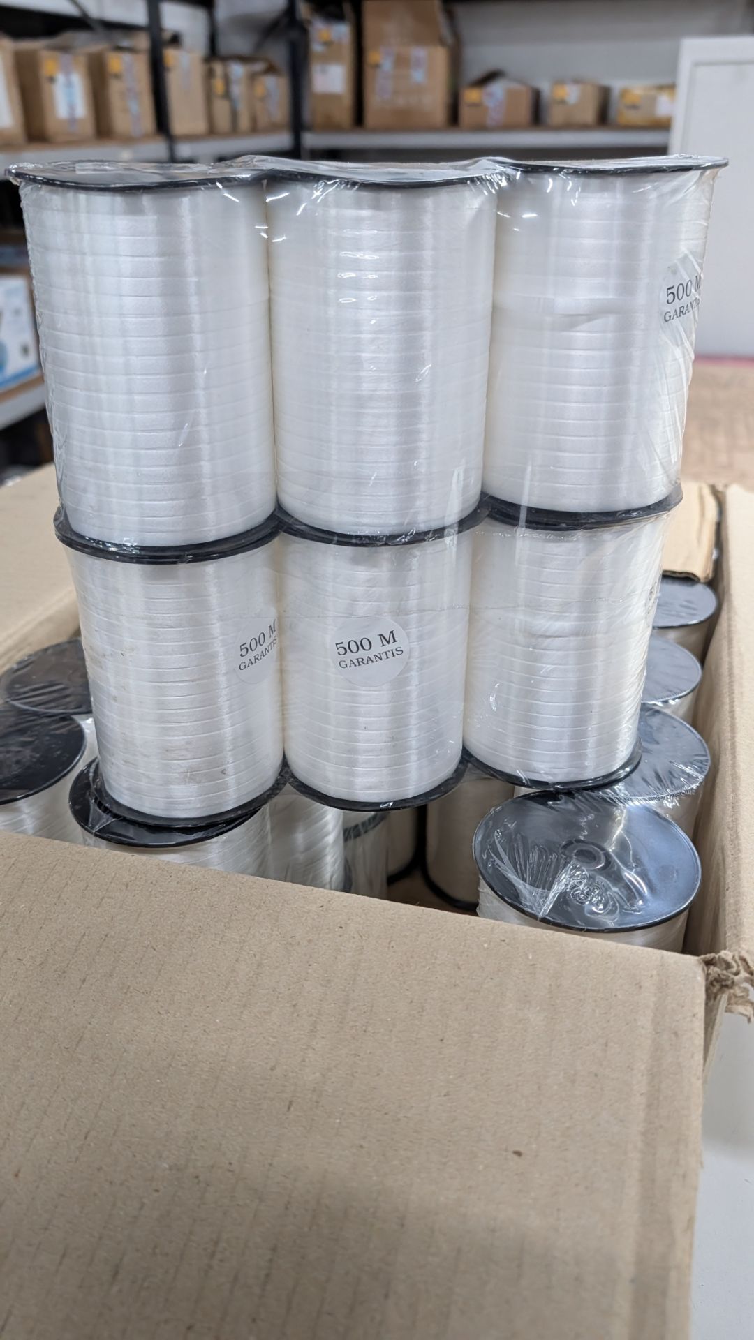 48 off 500m Spools White Balloon Ribbon. RP £240