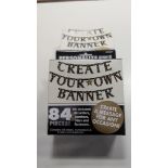 48 off Create Your Own Banner Kits. 84pc Sets including Letters, Numbers, Fasteners etc. RRP £477.60