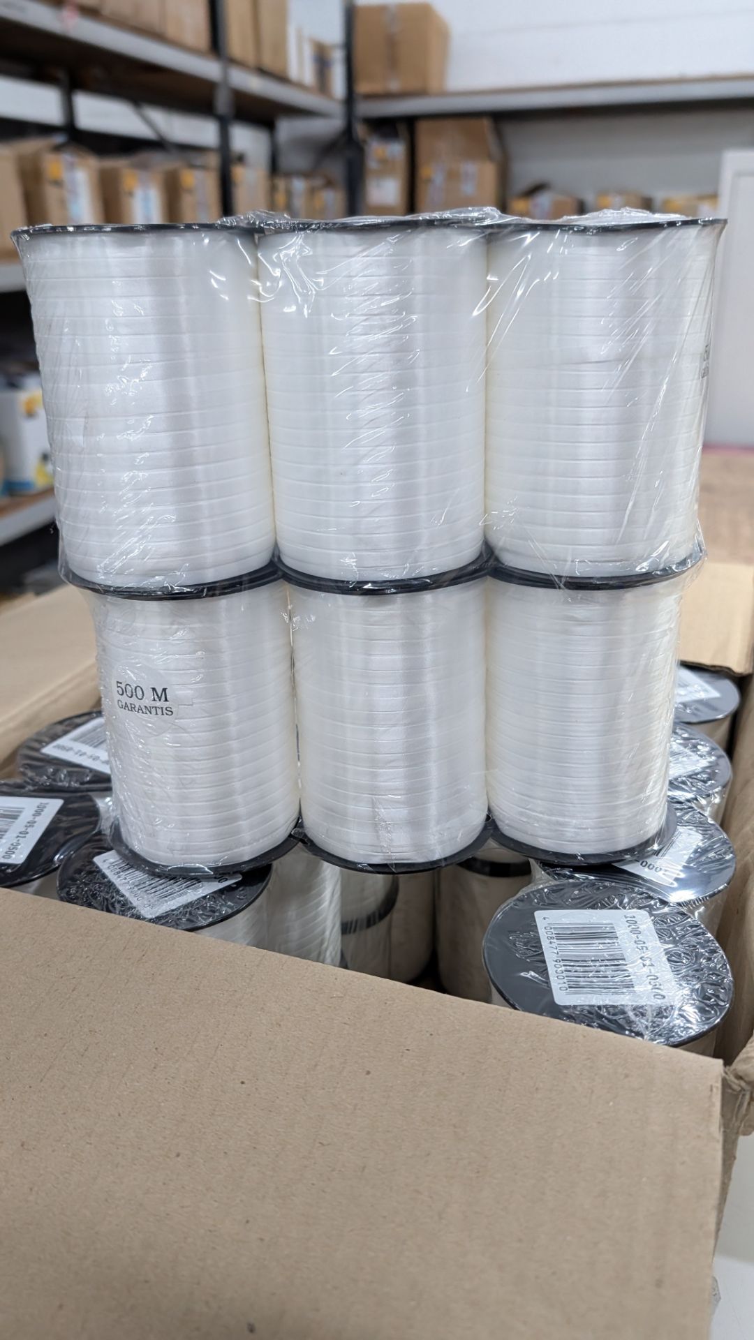 48 off 500m Spools White Balloon Ribbon. RP £240