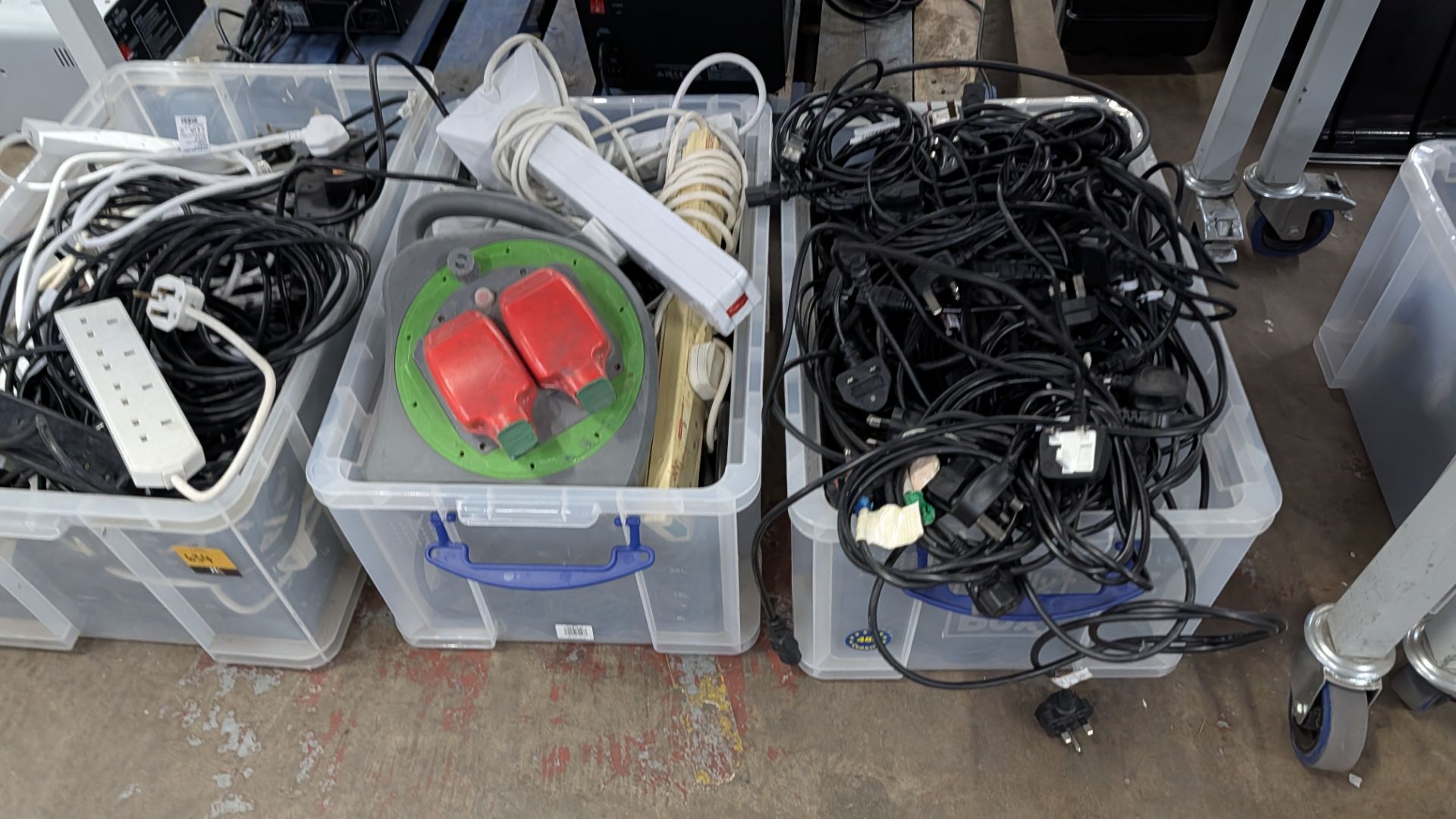 The contents of 3 Crates of Assorted Electrical Extension Cables, Power Cables and more. - Image 9 of 9