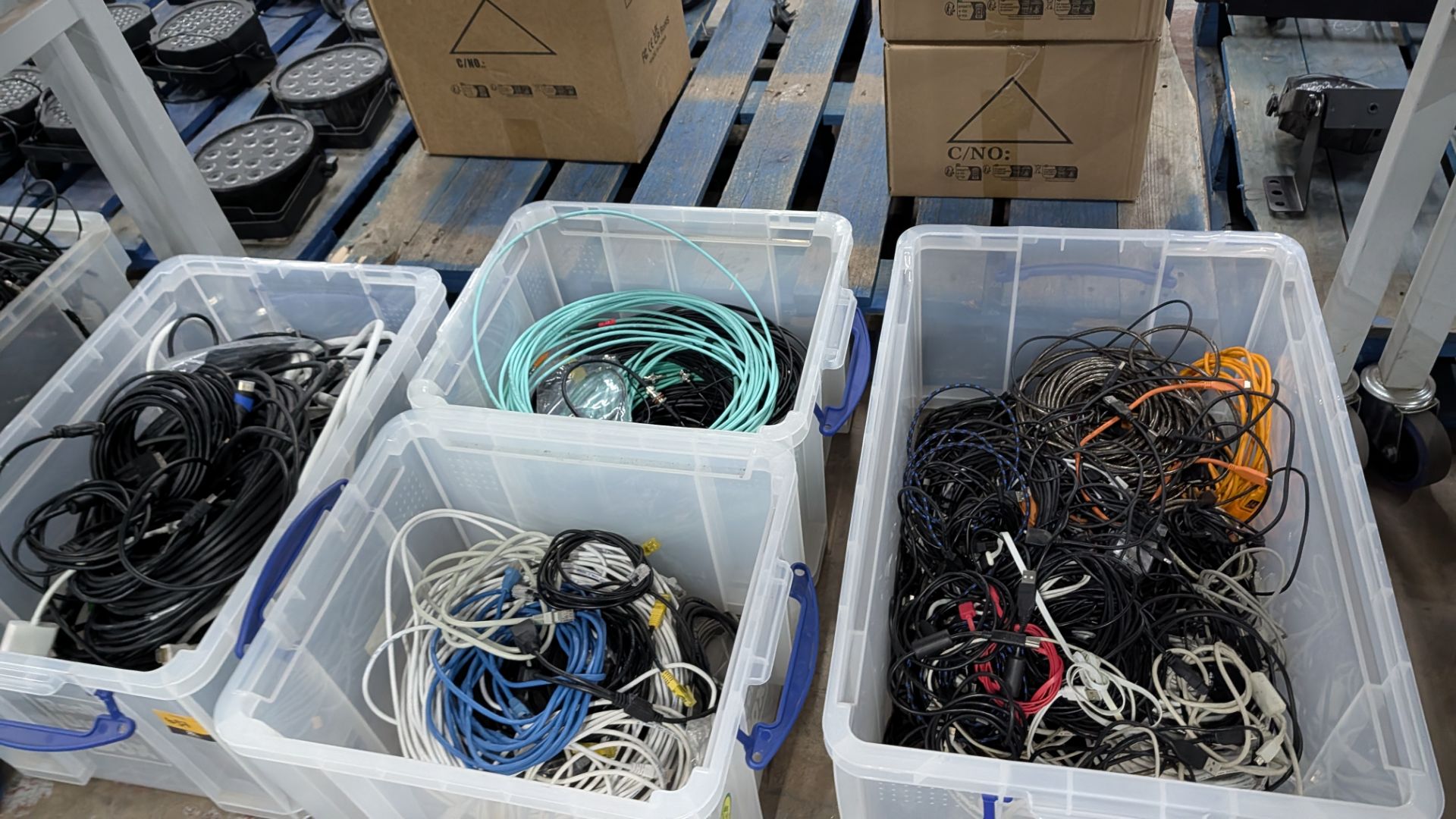 The contents of 4 Crates of HDMI Cables, Network Cables, Aerial Cables and related. - Image 12 of 13