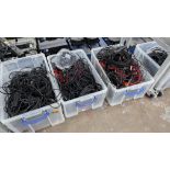 The contents of 3 Crates of Assorted Audio Cables and similar.