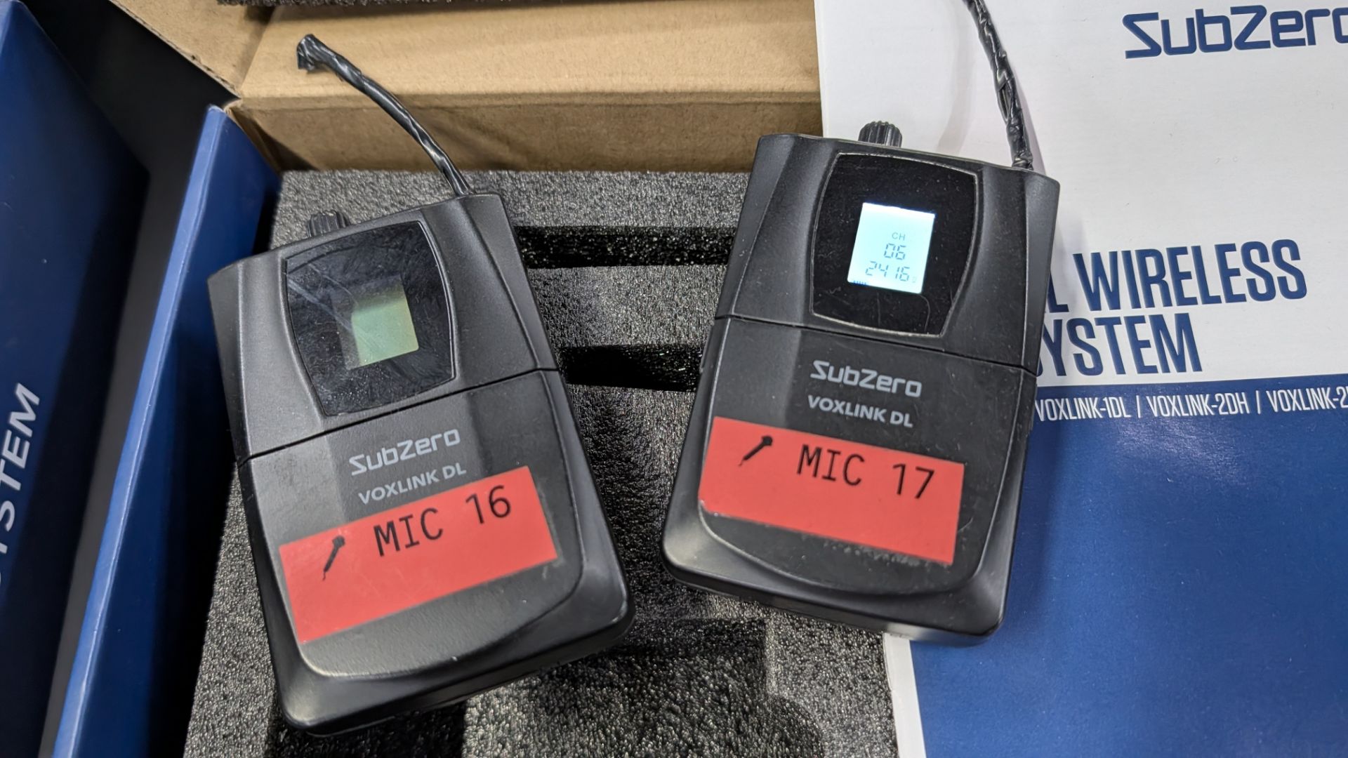 Sub Zero Digital Wireless Microphone System comprising Voxlink 2D Receiver, 2 off Voxlink DL Belt Pa - Image 10 of 15