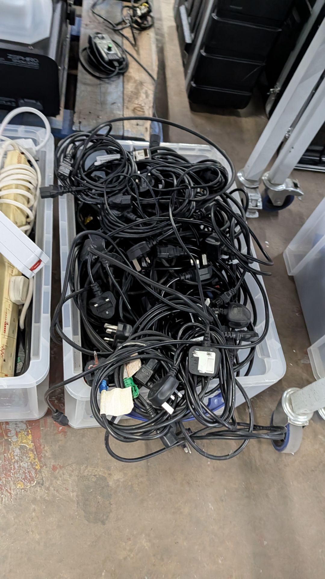 The contents of 3 Crates of Assorted Electrical Extension Cables, Power Cables and more. - Image 5 of 9