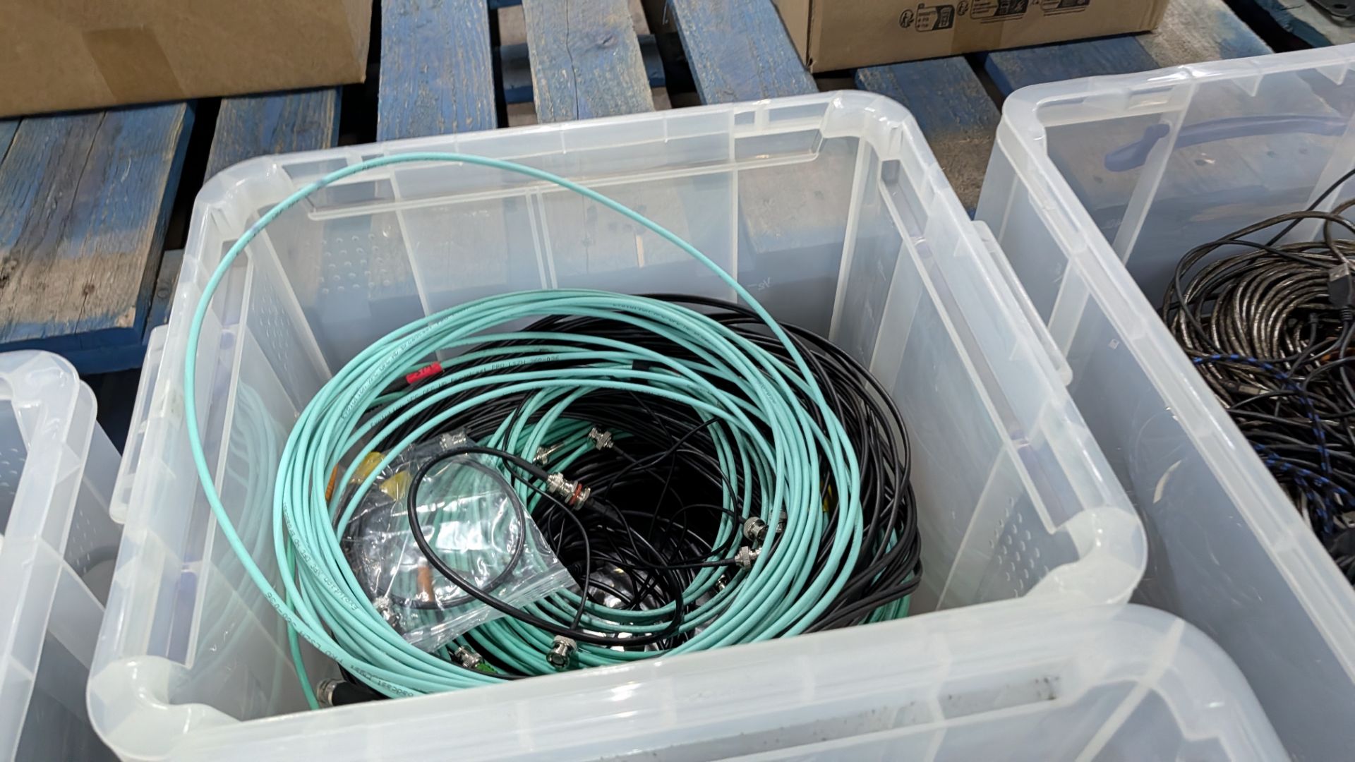 The contents of 4 Crates of HDMI Cables, Network Cables, Aerial Cables and related. - Image 8 of 13