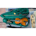 Violin in Case including Bow and Detachable Chin Rest.