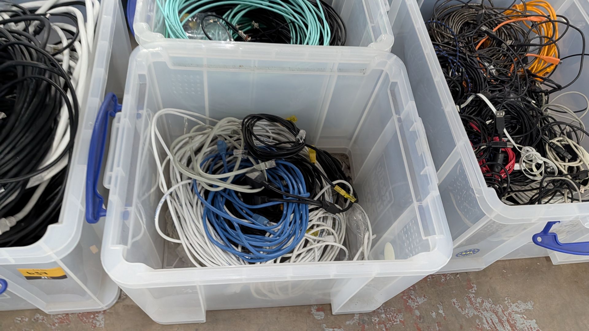 The contents of 4 Crates of HDMI Cables, Network Cables, Aerial Cables and related. - Image 7 of 13