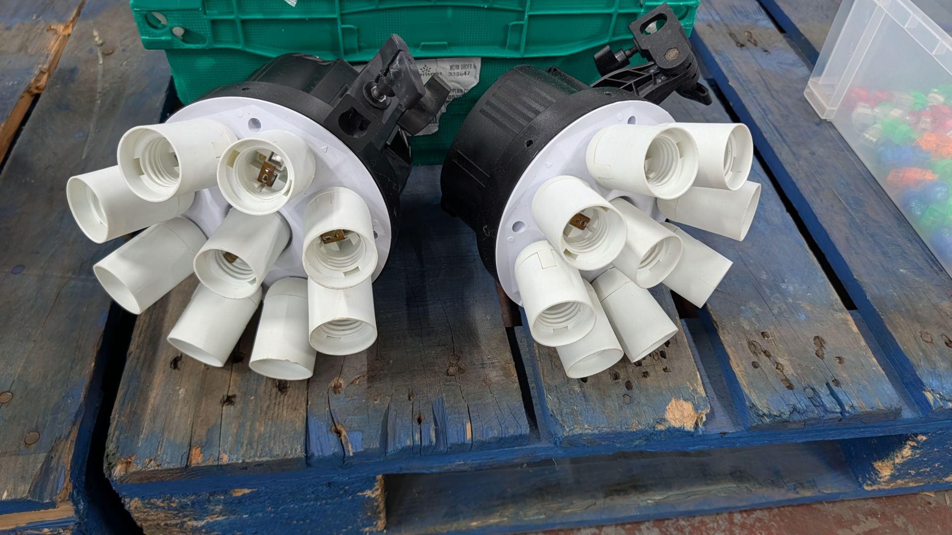 The contents of a Pallet of miscellaneous Items. Including Brackets and Casters, Bulbs, Coloured Con - Image 4 of 19