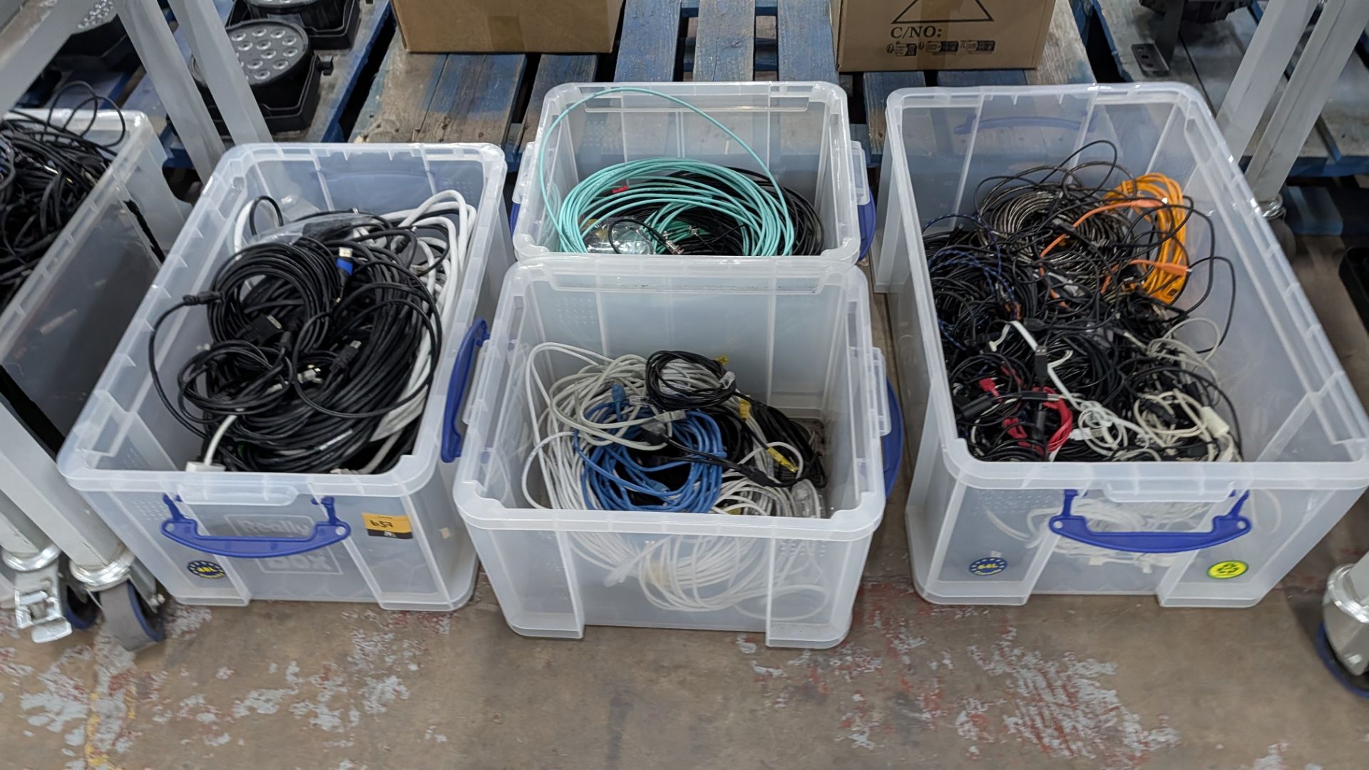 The contents of 4 Crates of HDMI Cables, Network Cables, Aerial Cables and related. - Image 3 of 13
