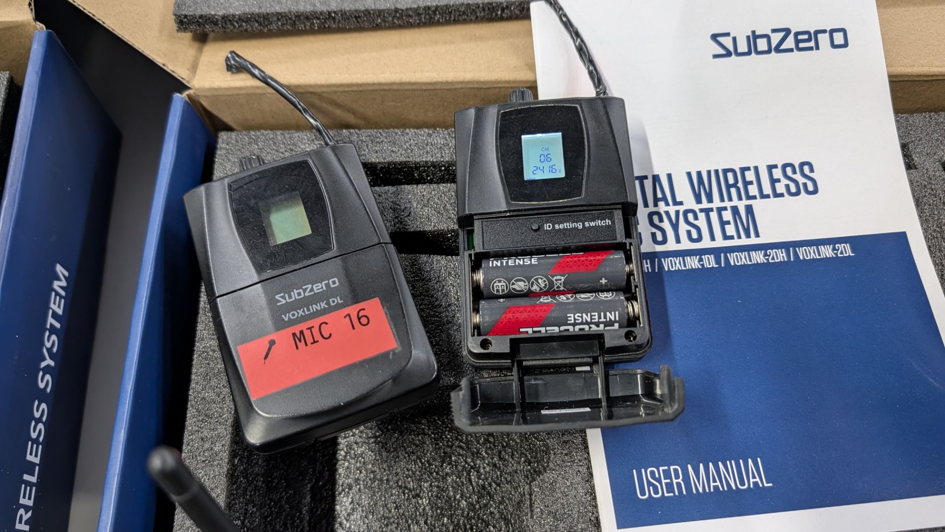 Sub Zero Digital Wireless Microphone System comprising Voxlink 2D Receiver, 2 off Voxlink DL Belt Pa - Image 11 of 15