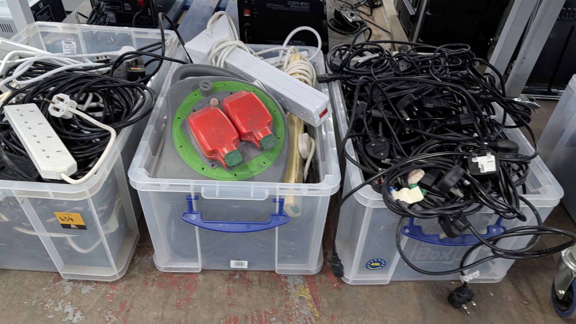 The contents of 3 Crates of Assorted Electrical Extension Cables, Power Cables and more. - Image 8 of 9