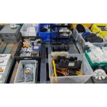 The contents of a Pallet of Assorted Hardware Consumables, Tools, Stands and more.