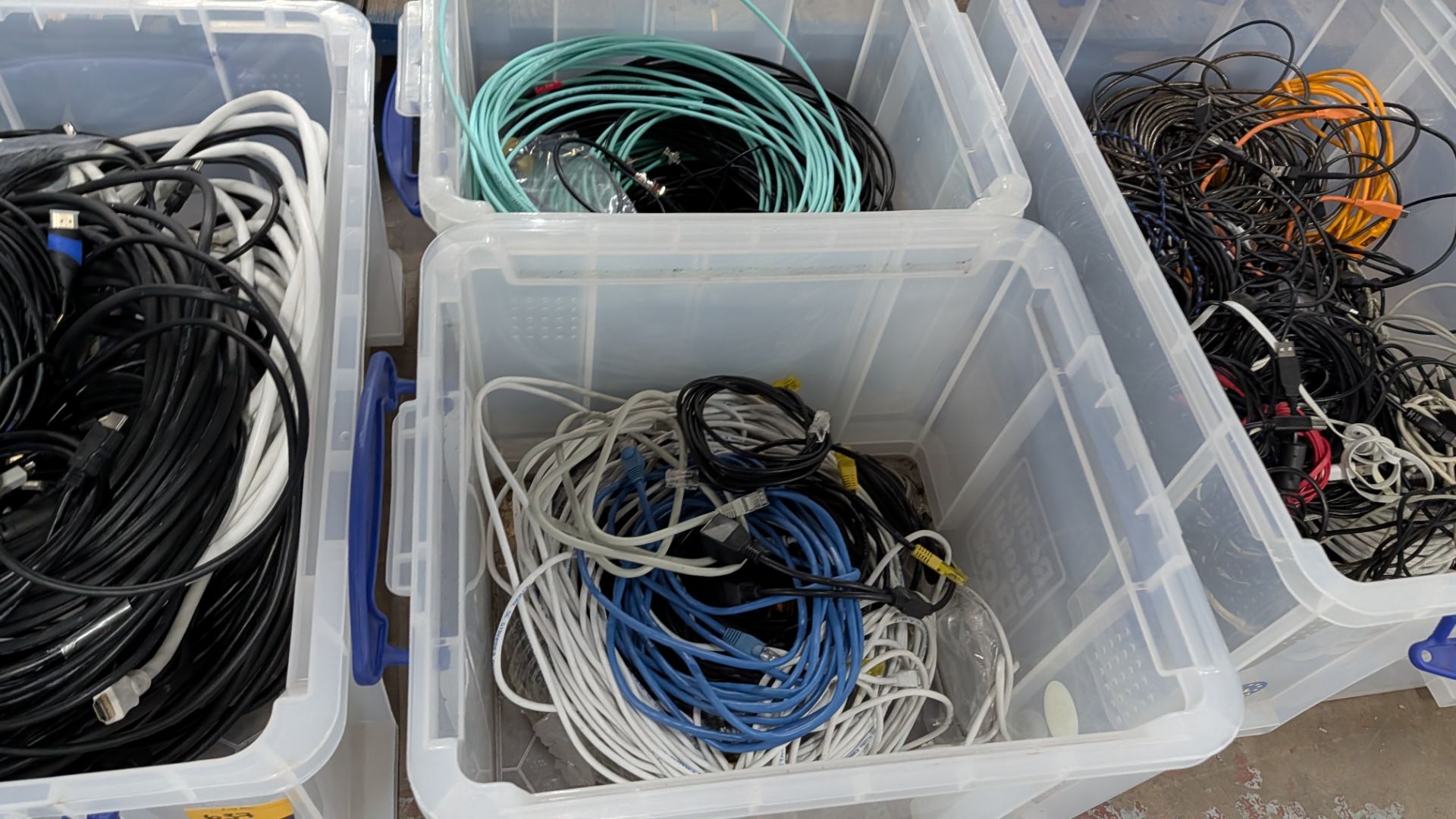 The contents of 4 Crates of HDMI Cables, Network Cables, Aerial Cables and related. - Image 6 of 13